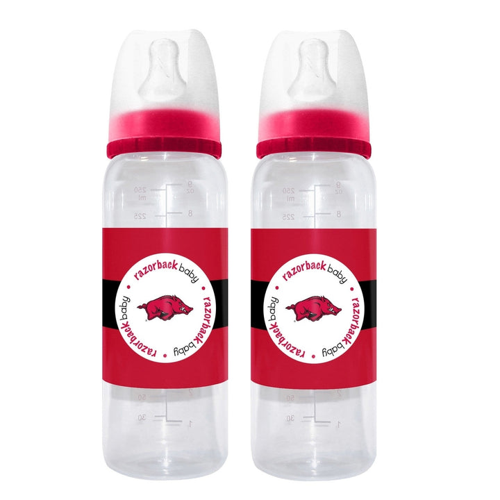 Arkansas Razorbacks Baby Bottles 9oz 2-Pack BPA-Free Infant Bottles Image 1