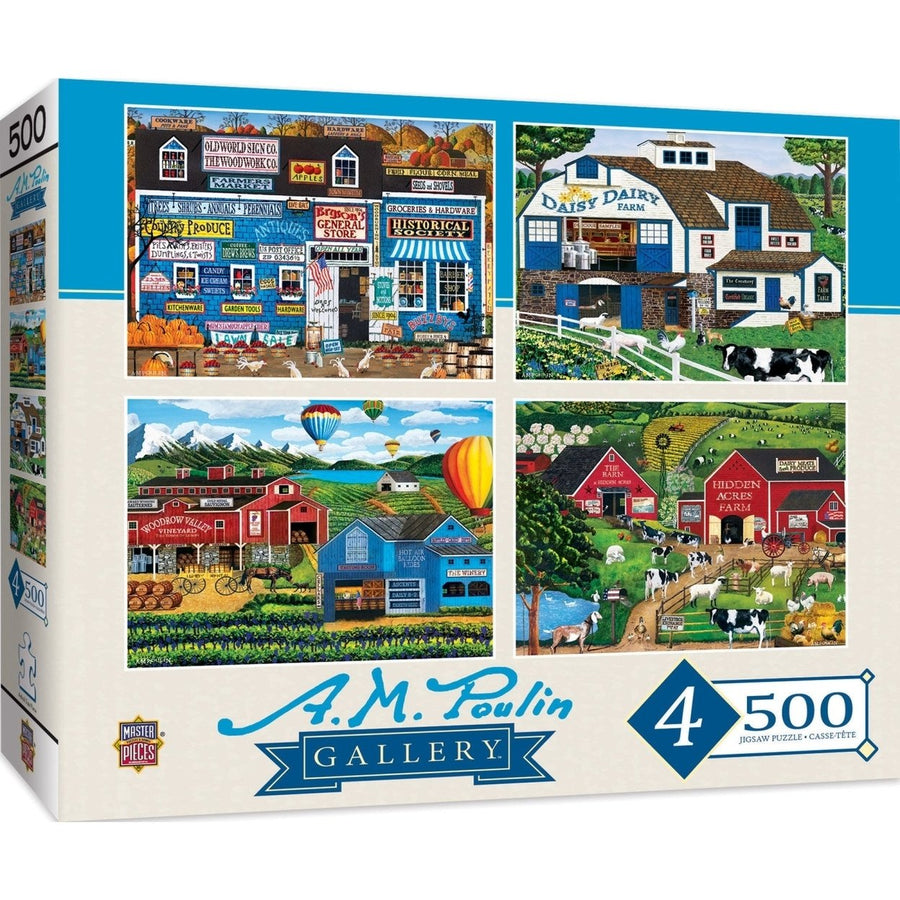 A.M. Poulin Gallery - 500 Piece Jigsaw Puzzles 4 Pack Image 1