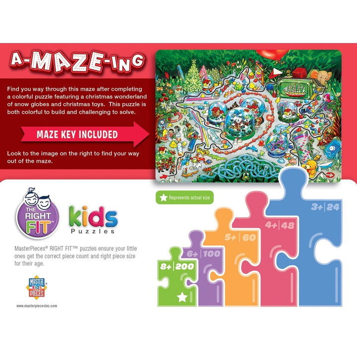 A-Maze-ing - Snow Globe Wonderland 200 Piece Jigsaw Puzzle Image 3