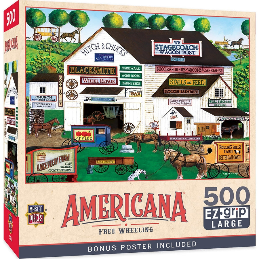 Americana - Free Wheeling 500 Piece EZ Grip Jigsaw Puzzle Image 1