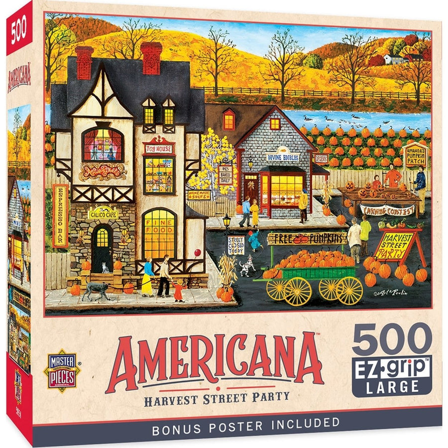Americana - Harvest Street Party 500 Piece EZ Grip Jigsaw Puzzle Image 1