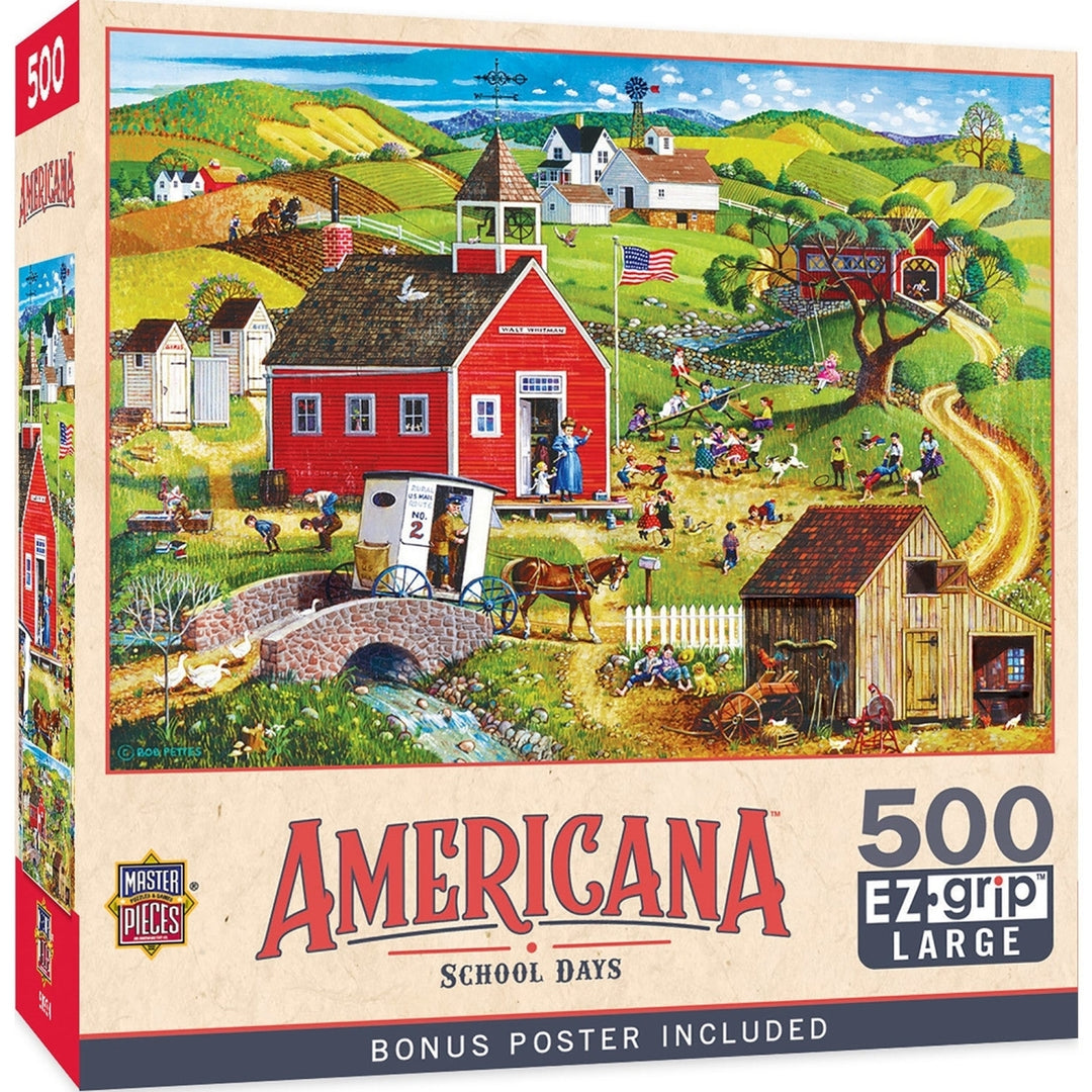 Americana - School Days 500 Piece EZ Grip Jigsaw Puzzle Image 1