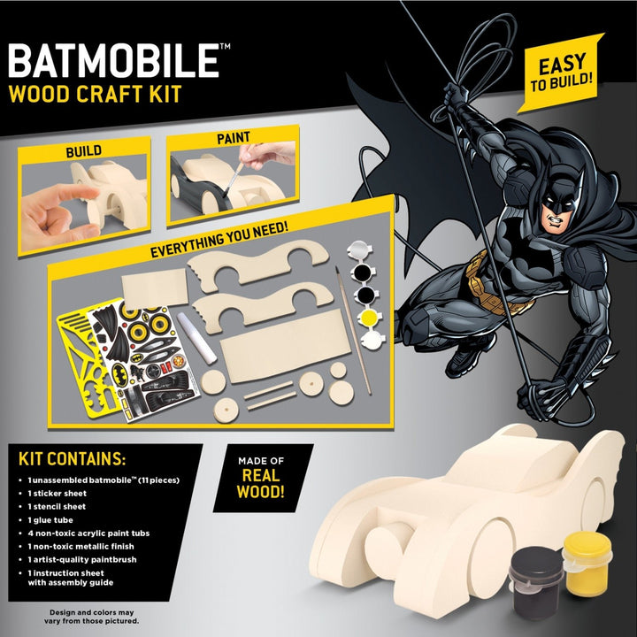 Batman - Batmobile Wood Craft and Paint Kit Image 3