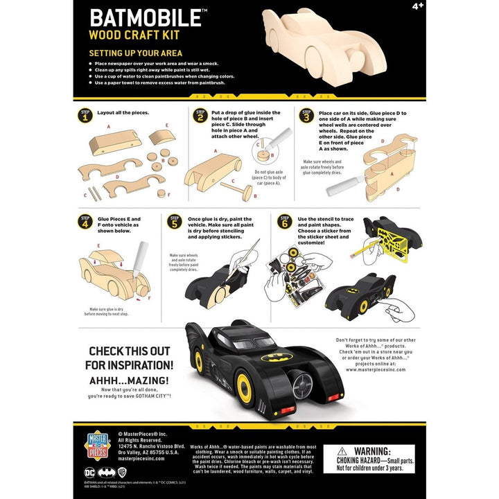 Batman - Batmobile Wood Craft and Paint Kit Image 4