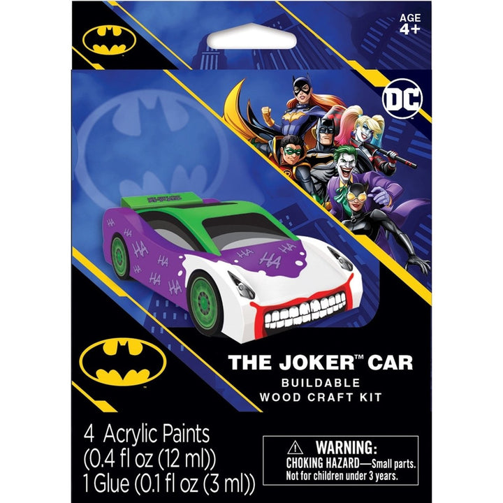 Batman - Mini Joker Car Wood Wood Craft and Paint Kit Image 1