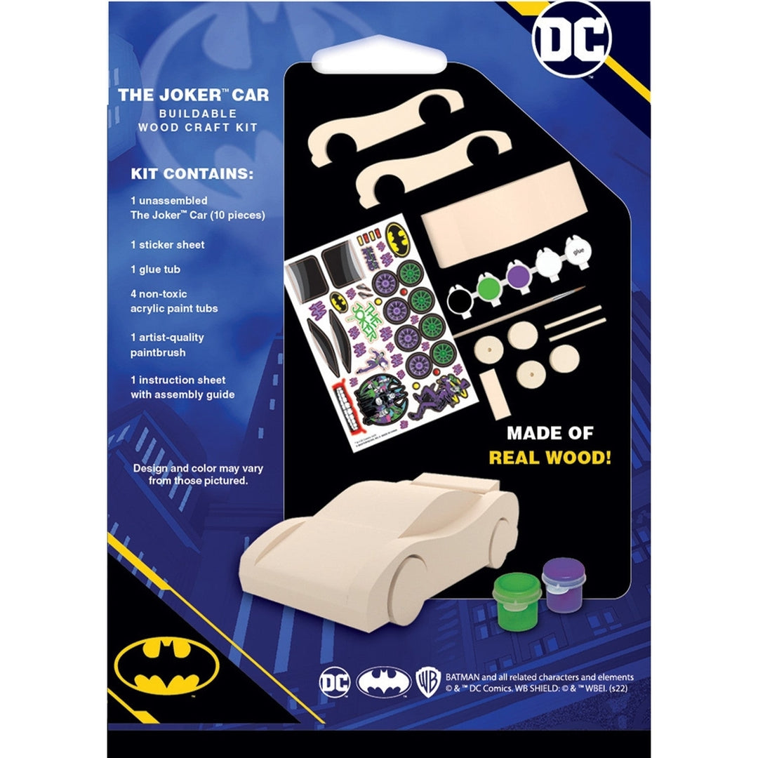 Batman - Mini Joker Car Wood Wood Craft and Paint Kit Image 3