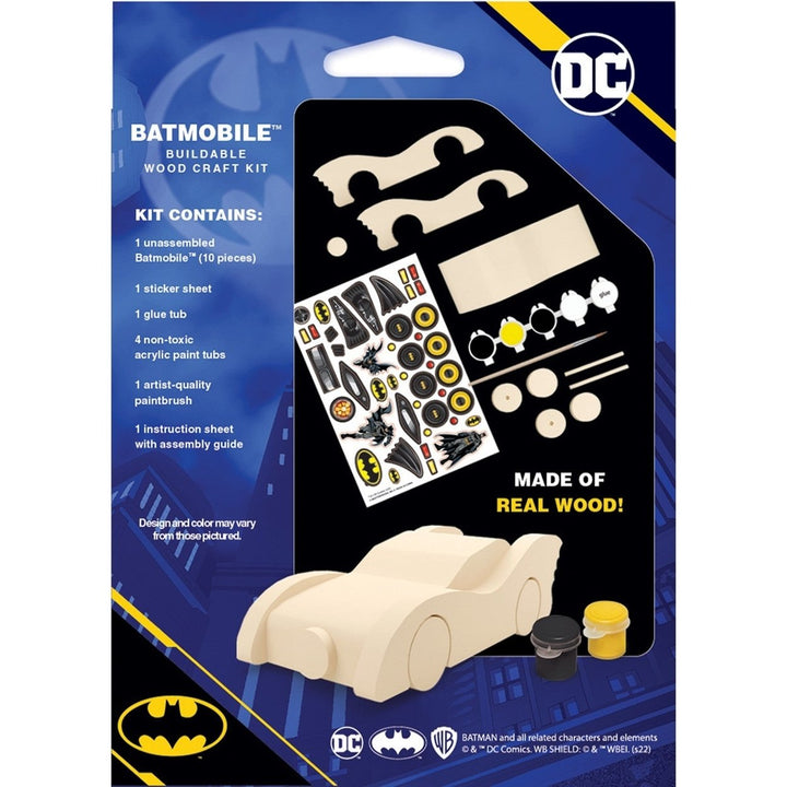 Batman - Mini Batmobile Wood Wood Craft and Paint Kit Image 3