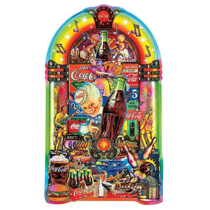 Coca-Cola Jukebox 1000 Piece Shaped Jigsaw Puzzle Recycled Material Retro Design Image 2