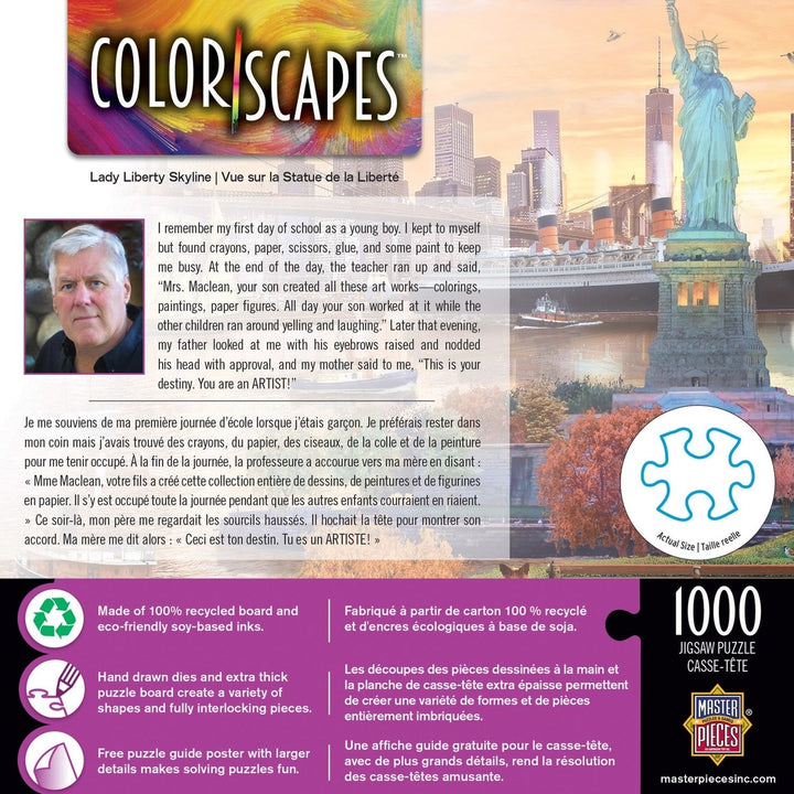 Colorscapes - Lady Liberty Skyline 1000 Piece Puzzle Image 3