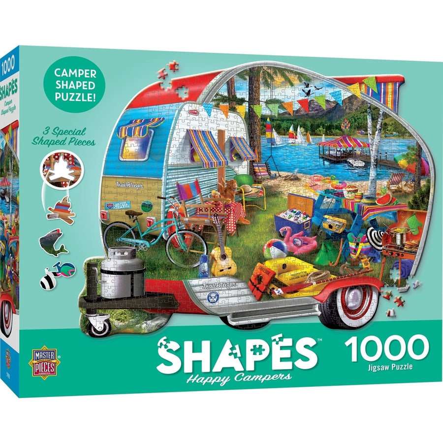 Contours - Happy Campers 1000 Piece Shaped Puzzle Image 1