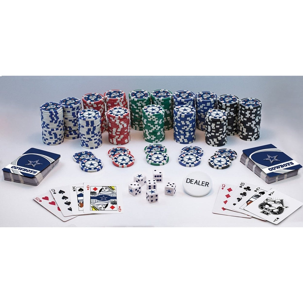 Dallas Cowboys 300 Piece Poker Set with Chips Cards and Dice in Aluminum Case Image 2