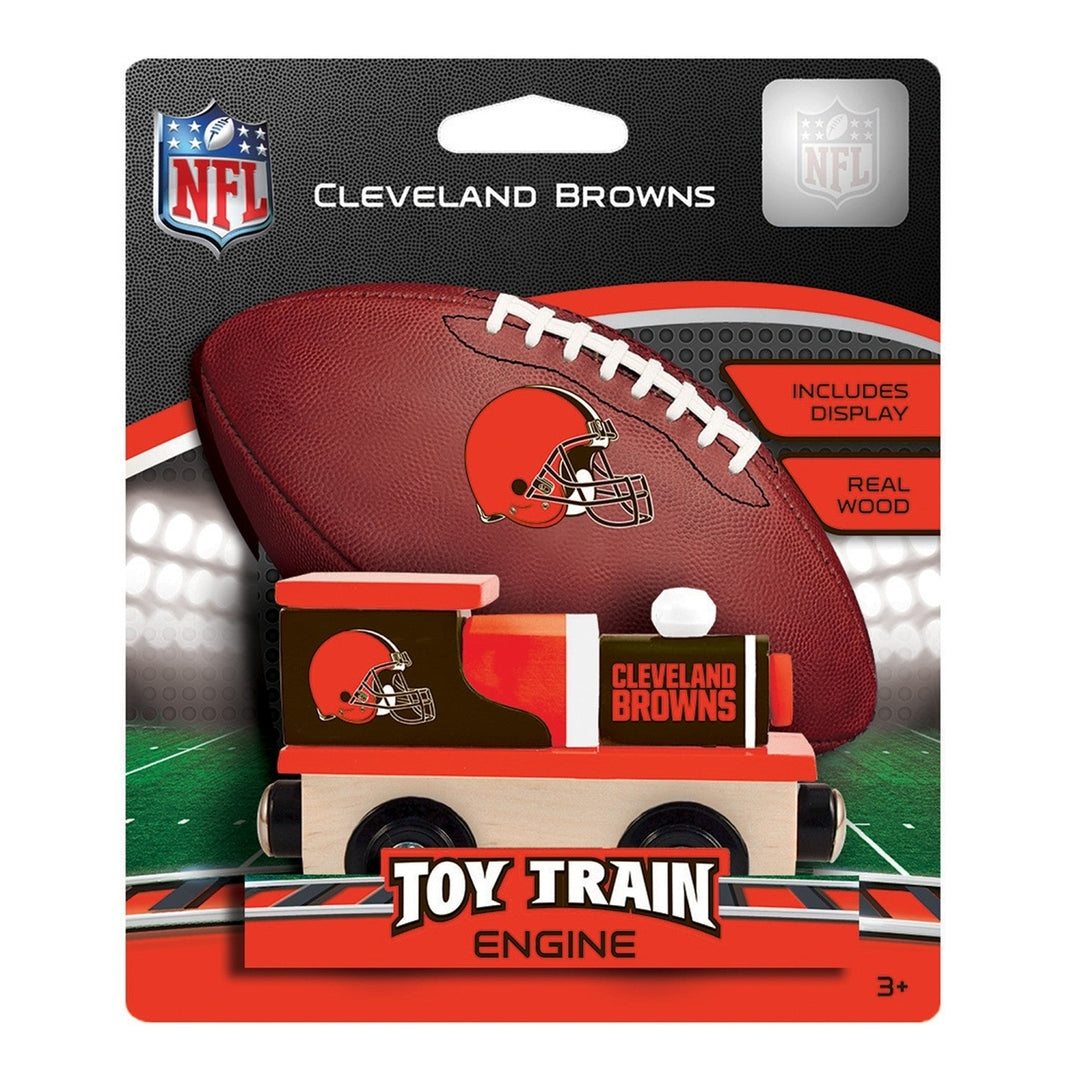 Cleveland Browns Wooden Toy Train Engine Official NFL Licensed Track Compatible Image 2