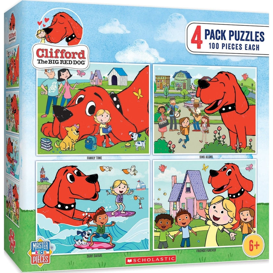 Clifford 100 Piece Jigsaw Puzzles 4-Pack Image 1