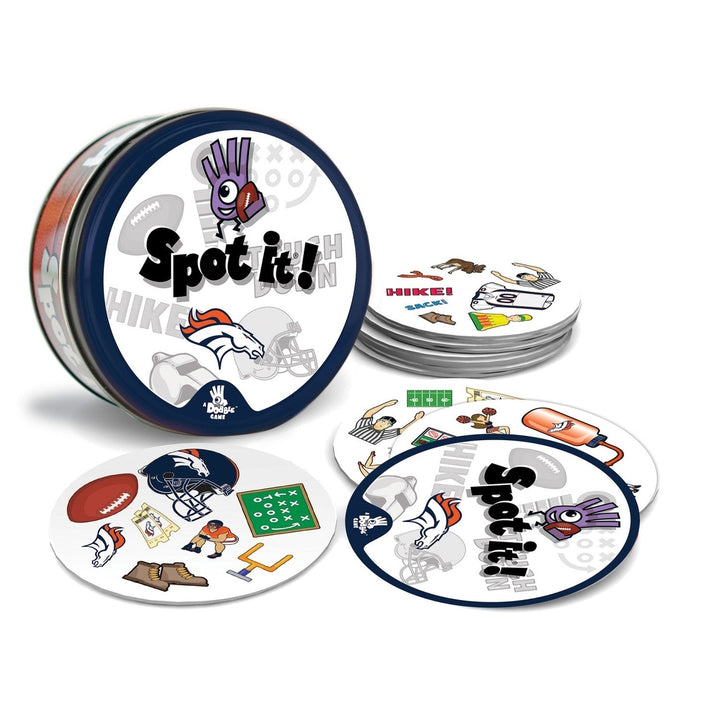 Denver Broncos Spot It! Card Game NFL Edition 55 Cards Family Game Ages 7+ Image 2