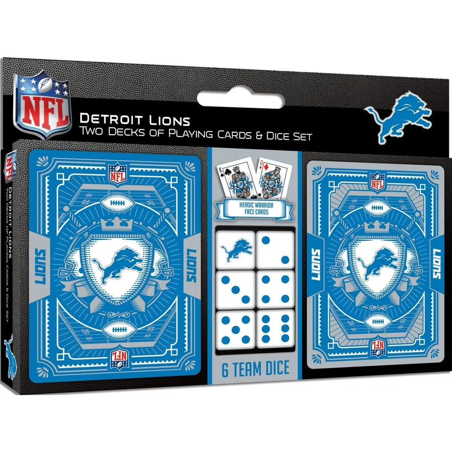 Detroit Lions Playing Cards and Dice Set 2-Pack NFL Team Merchandise Image 1