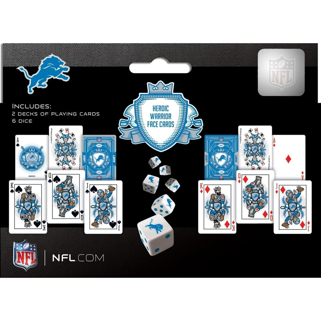 Detroit Lions Playing Cards and Dice Set 2-Pack NFL Team Merchandise Image 3