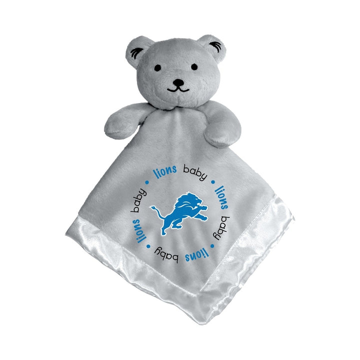 Detroit Lions Security Bear Gray Plush 14x14 Soft Satin Lining Embroidered Logo Image 1