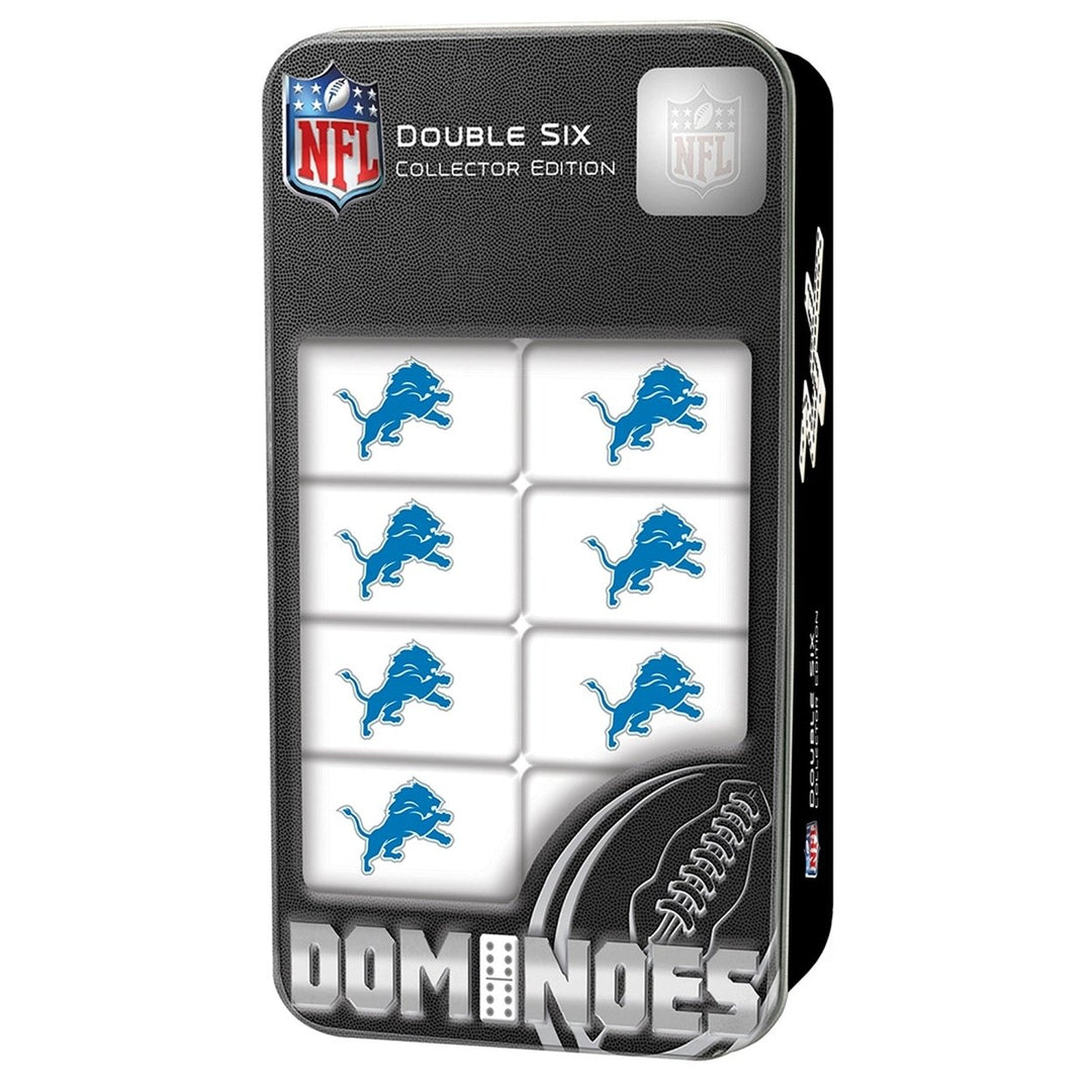 Detroit Lions Dominoes Set Officially Licensed Collectible Tin Ages 6+ Image 1