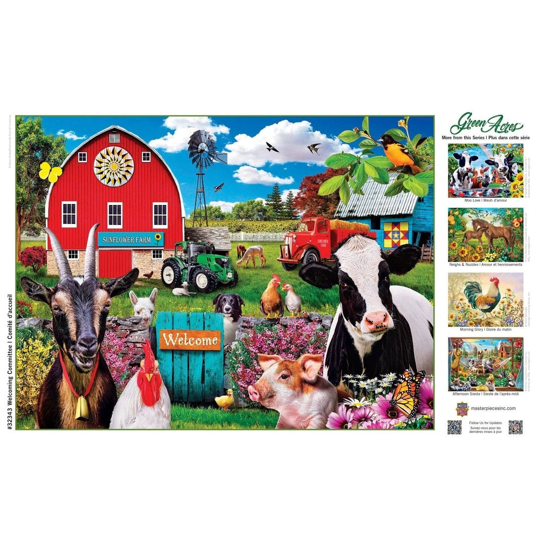 Green Acres EZ Grip Jigsaw Puzzle 300 Pieces Farm Animals Sunflower Farm Image 4