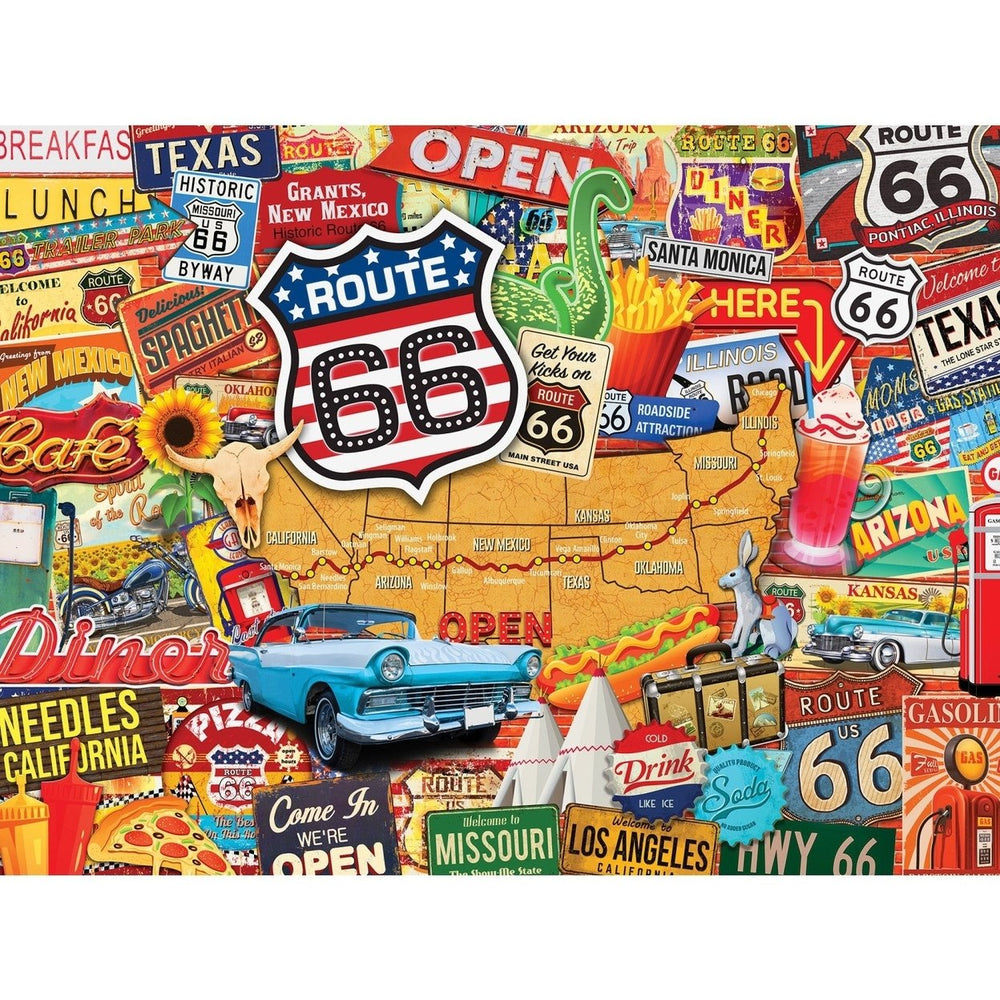 MasterPieces Route 66 Jigsaw Puzzle 550 Pieces 24x18 Recycled Chipboard Image 2