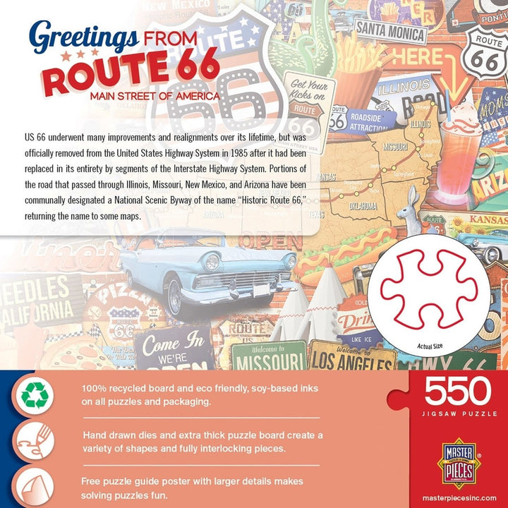 MasterPieces Route 66 Jigsaw Puzzle 550 Pieces 24x18 Recycled Chipboard Image 3