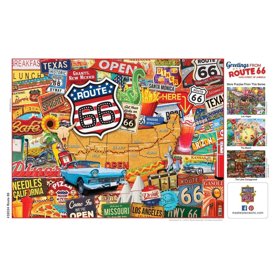 MasterPieces Route 66 Jigsaw Puzzle 550 Pieces 24x18 Recycled Chipboard Image 4