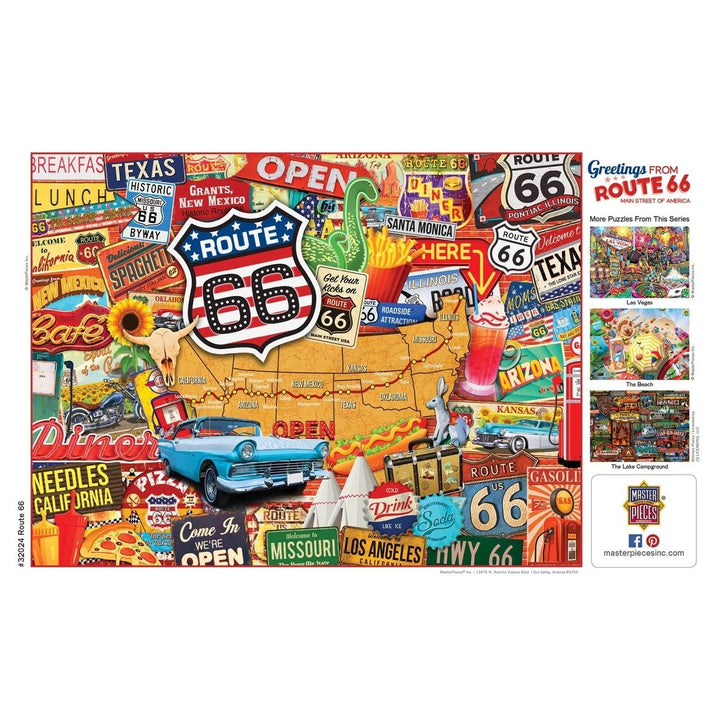 MasterPieces Route 66 Jigsaw Puzzle 550 Pieces 24x18 Recycled Chipboard Image 4