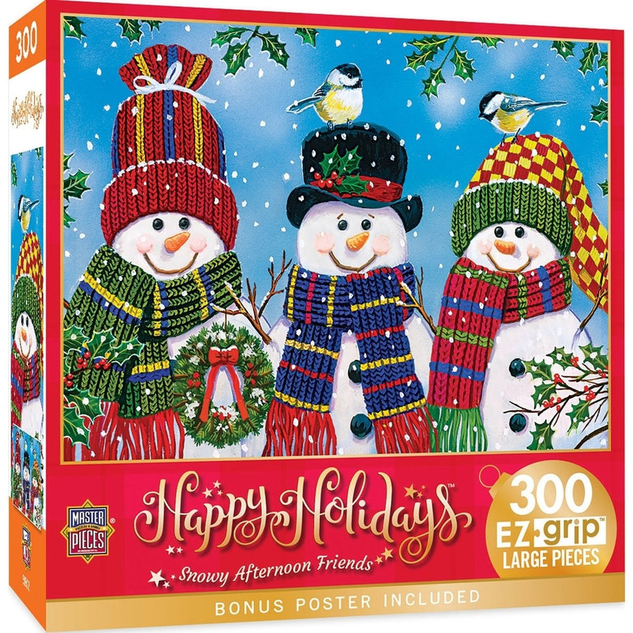 Happy Holidays - Snowy Afternoon Friends 300 Piece EZ Grip Jigsaw Puzzle Image 1