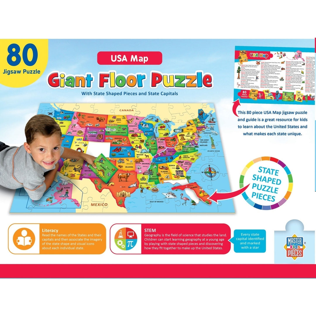 Explorer - USA Map 80 Piece Floor Puzzle Image 3