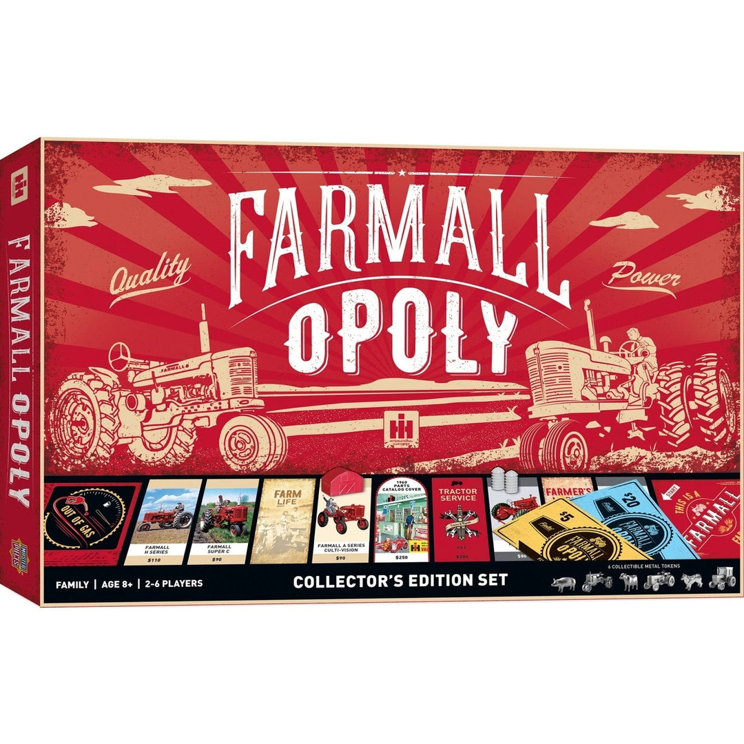 Farmall Opoly Tractor Board Game 2-6 Players Ages 8+ Farm Themed Collectibles Image 1