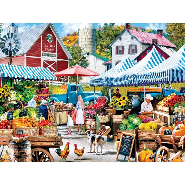 MasterPieces 750 Piece Jigsaw Puzzle Old Mill Farm Stand Recycled Material 18x24 Image 2