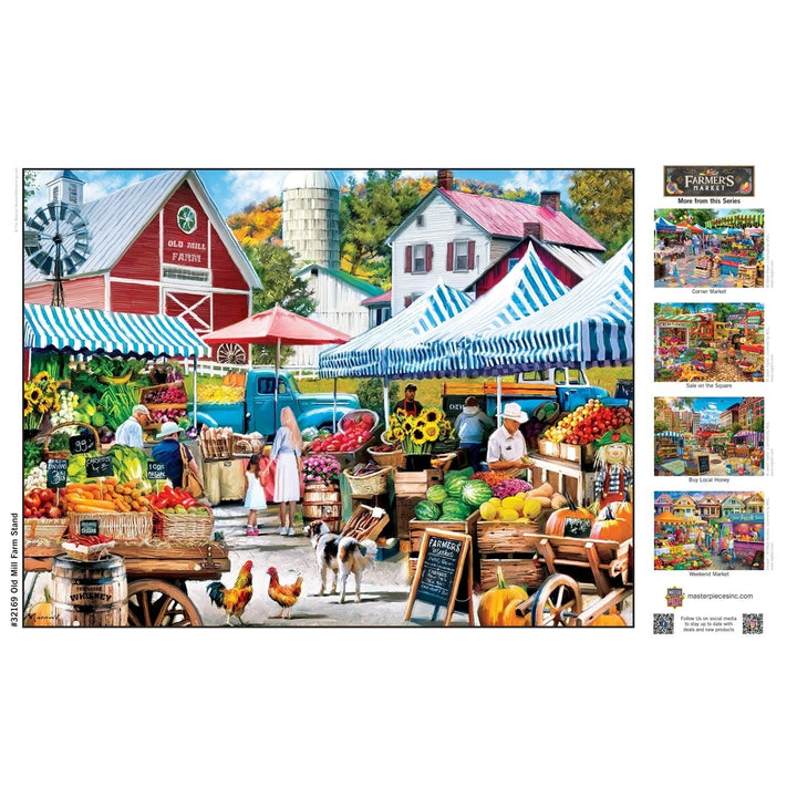 MasterPieces 750 Piece Jigsaw Puzzle Old Mill Farm Stand Recycled Material 18x24 Image 4