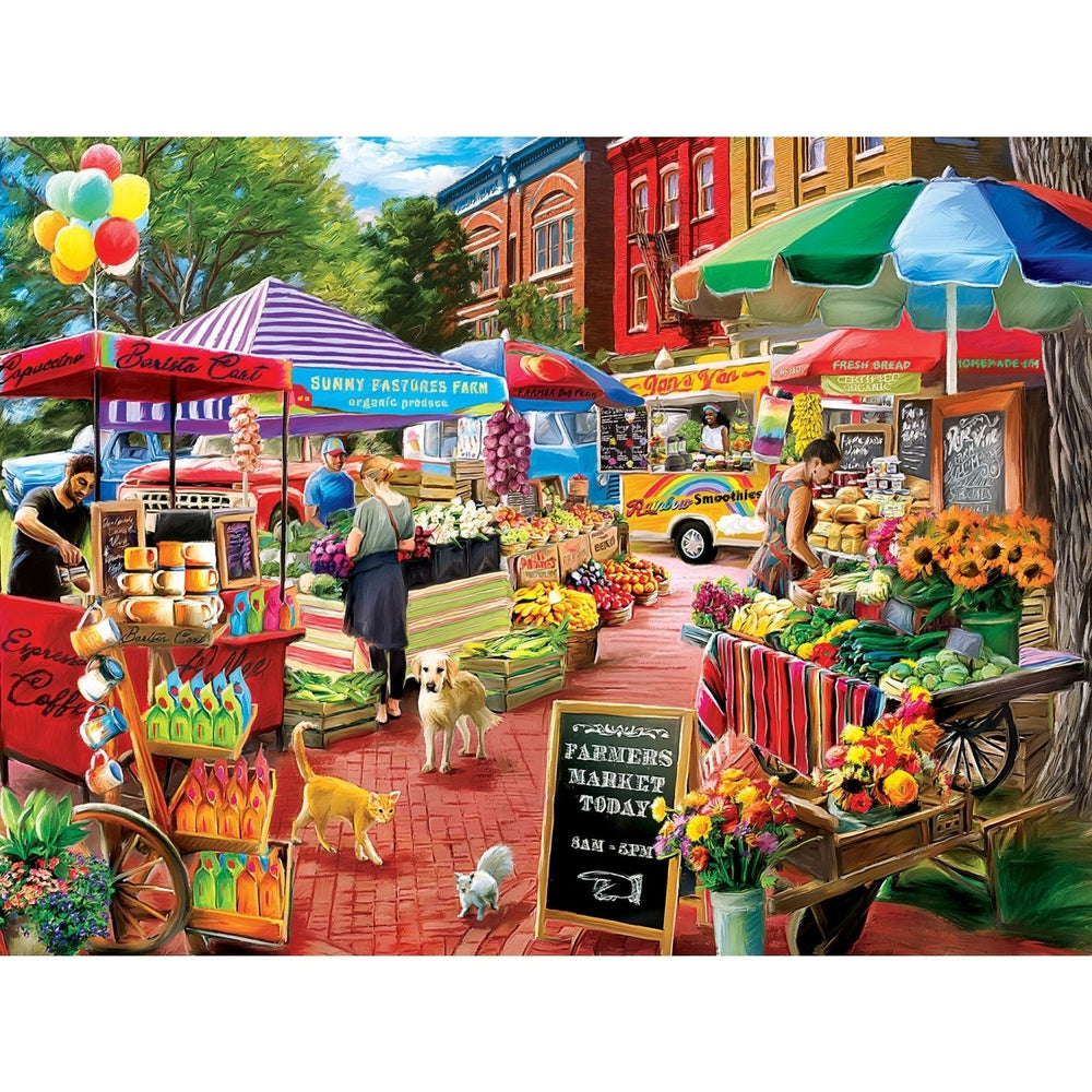Farmer's Market - Town Square Booths 750 Piece Puzzle Image 2