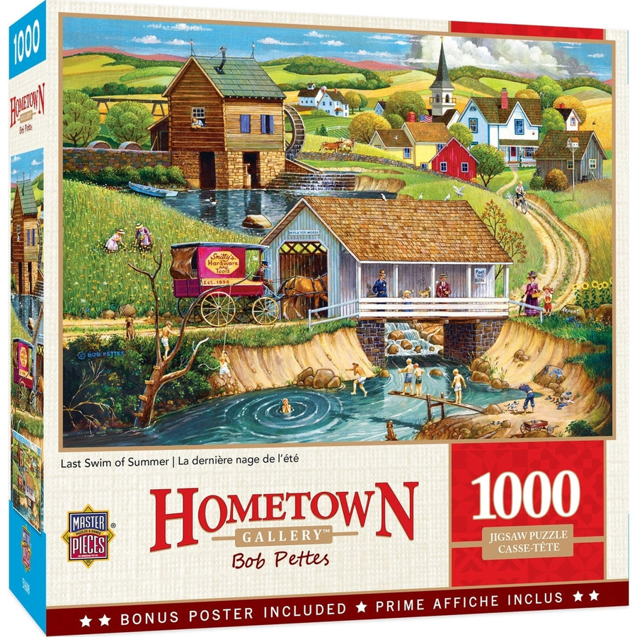 MasterPieces 1000 Piece Jigsaw Puzzle Hometown Gallery Last Swim of Summer Image 1