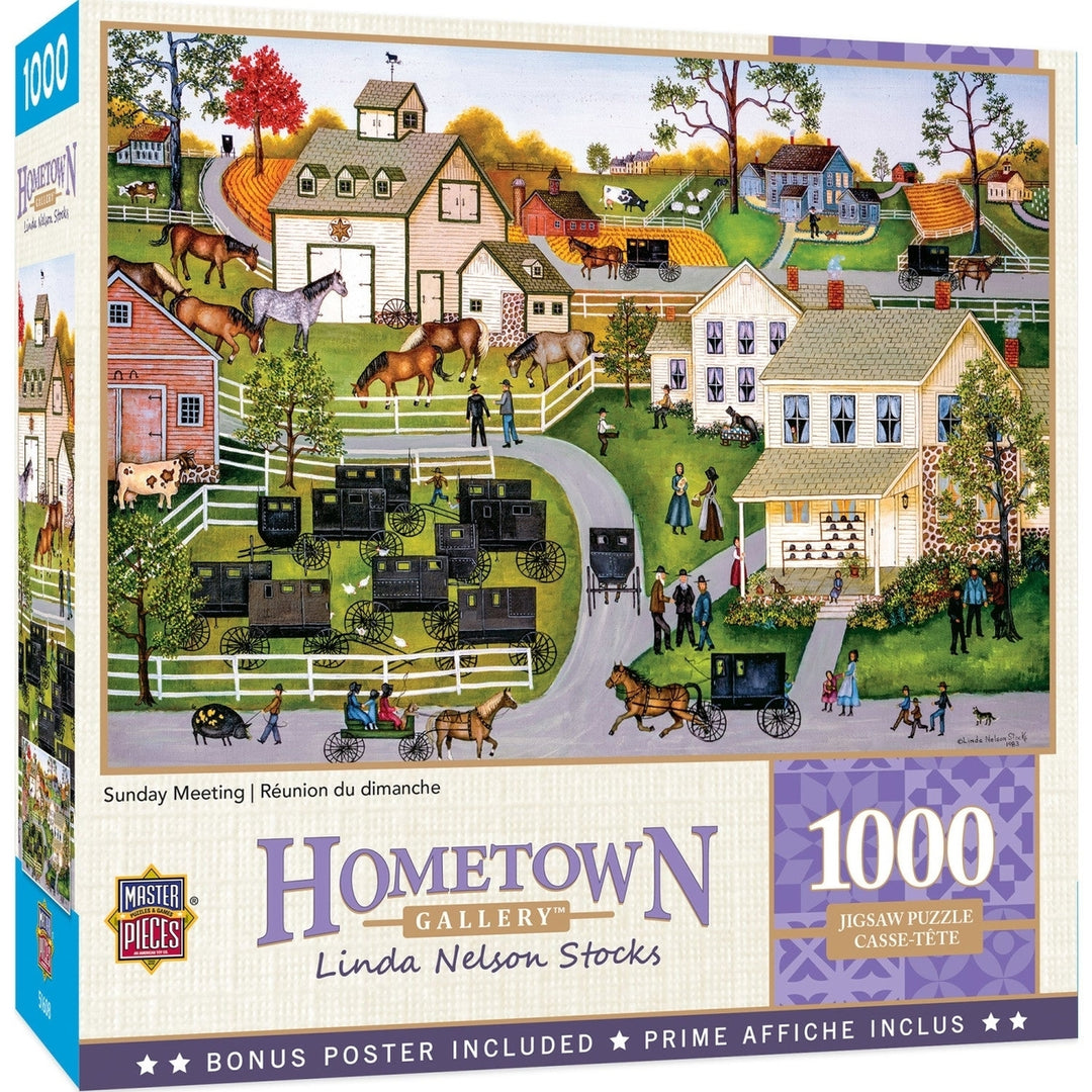 Hometown Gallery - Sunday Meeting 1000 Piece Jigsaw Puzzle Image 1