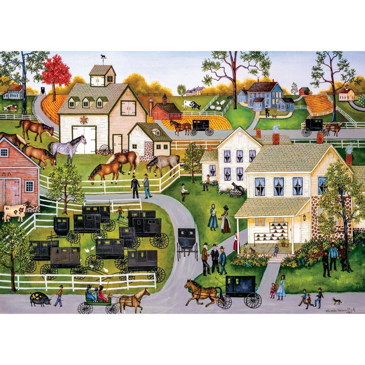 Hometown Gallery - Sunday Meeting 1000 Piece Jigsaw Puzzle Image 2