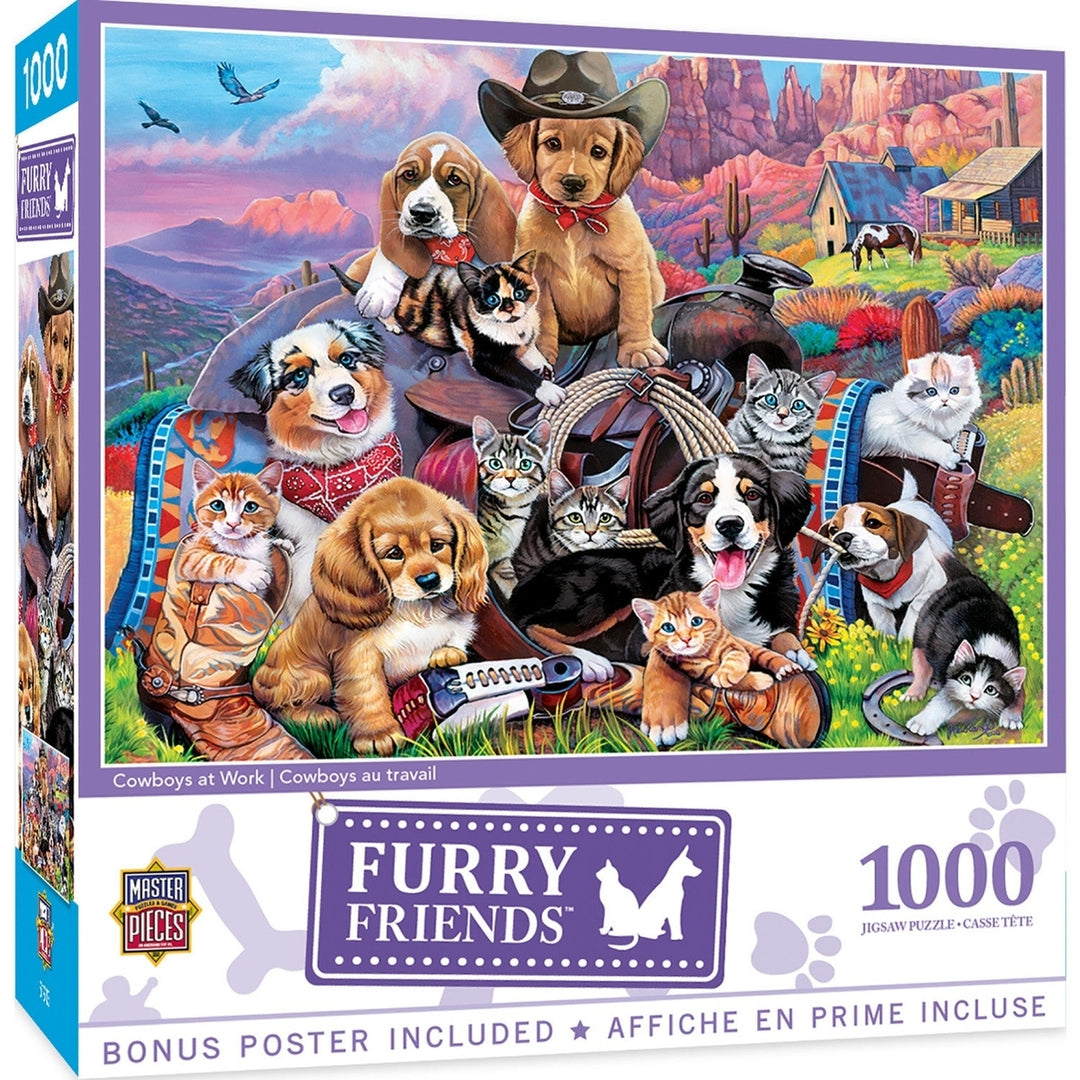 Furry Friends - Cowboys at Work 1000 Piece Puzzle Image 1