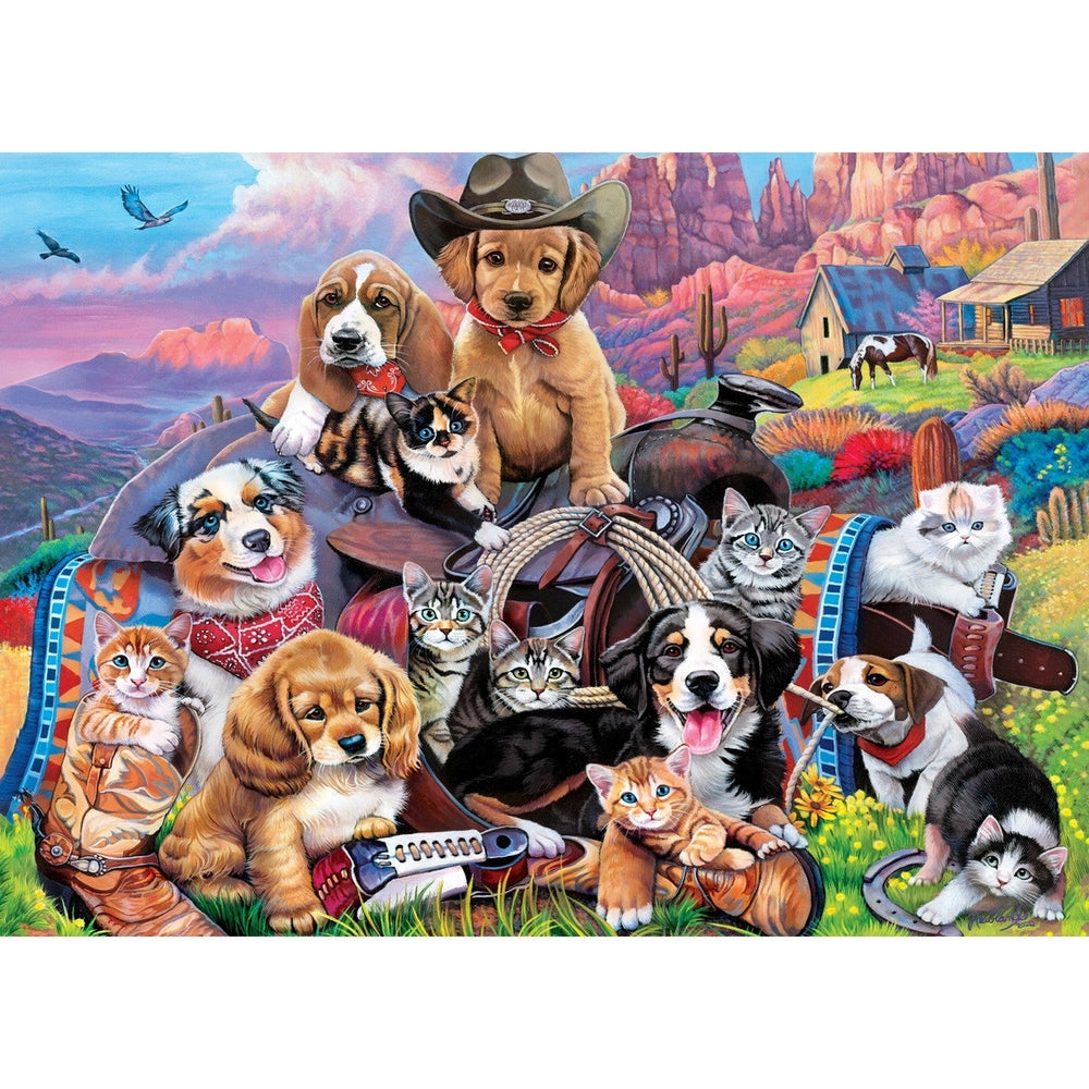 Furry Friends - Cowboys at Work 1000 Piece Puzzle Image 2