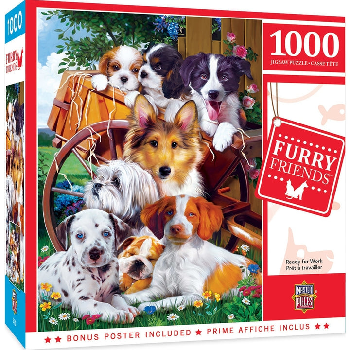 Furry Friends - Ready for Work 1000 Piece Jigsaw Puzzle Image 1