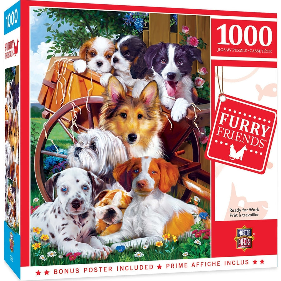 Furry Friends - Ready for Work 1000 Piece Jigsaw Puzzle Image 1