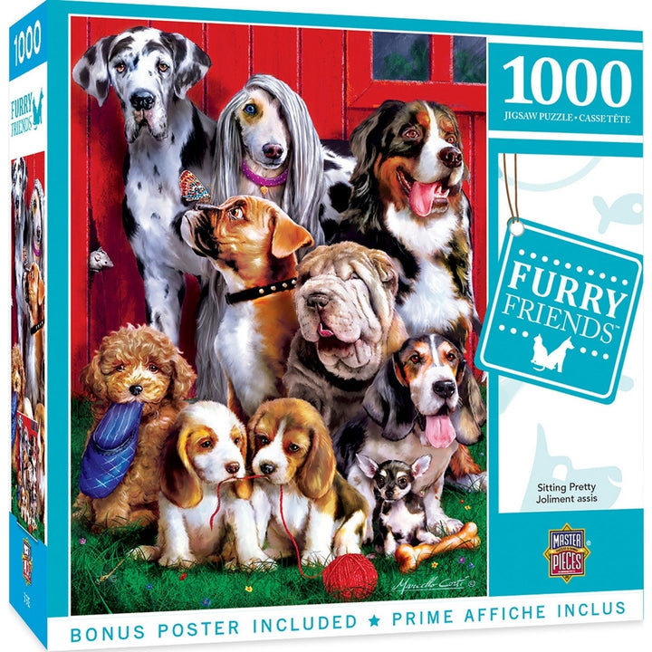 Furry Friends - Sitting Pretty 1000 Piece Jigsaw Puzzle Image 1