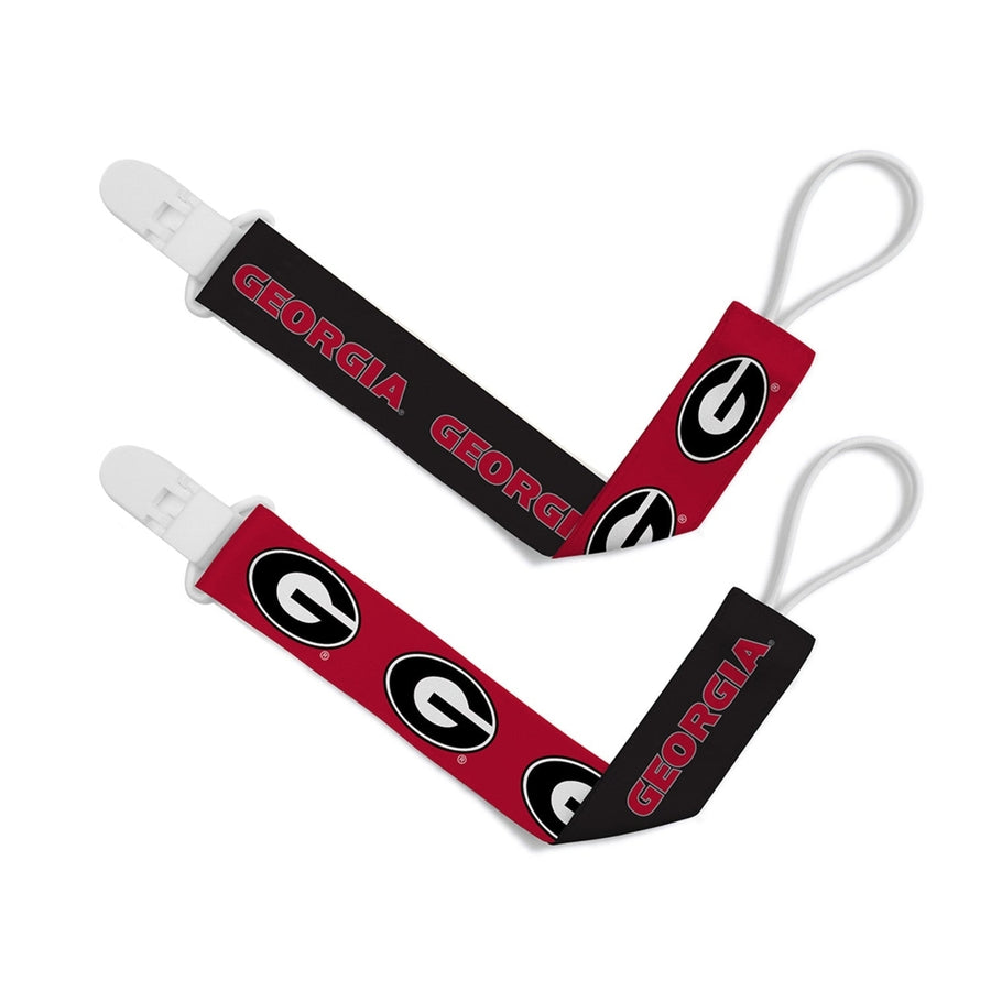 Georgia Bulldogs - Pacifier Clip 2-Pack Image 1