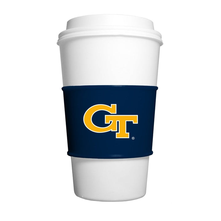 Georgia Tech Yellow Jackets Silicone Cup Sleeves Durable Dishwasher Safe Drink Accessory Image 1