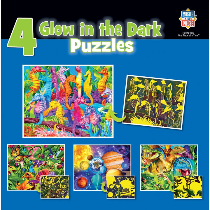 MasterPieces Glow in the Dark Jigsaw Puzzles 100 Piece 4 Pack Kids V2 Image 10