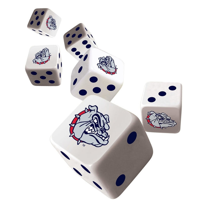 Gonzaga Bulldogs Dice Set 6-Piece Officially Licensed Standard Size Gaming Dice Image 2