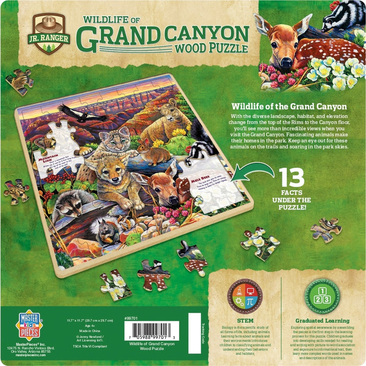 Jr. Ranger - Wildlife of the Grand Canyon 48 Piece Wood Puzzle Image 3
