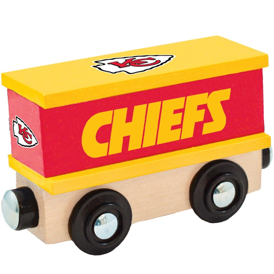 Kansas City Chiefs Toy Train Box Car Wooden Hand-Painted 1 Inch Track Compatible Image 1