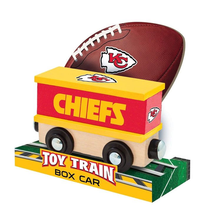 Kansas City Chiefs Toy Train Box Car Wooden Hand-Painted 1 Inch Track Compatible Image 3