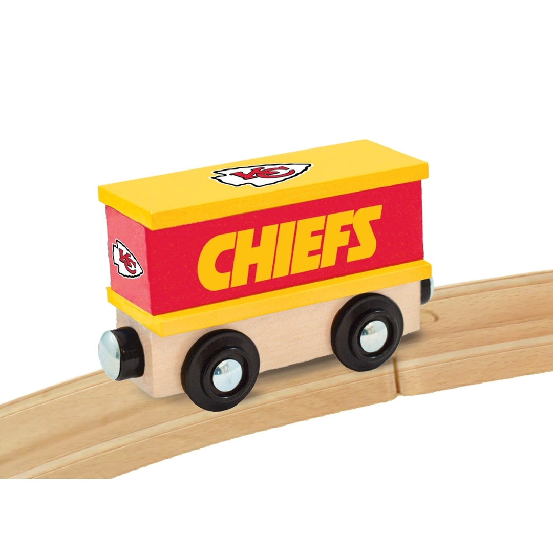 Kansas City Chiefs Toy Train Box Car Wooden Hand-Painted 1 Inch Track Compatible Image 4