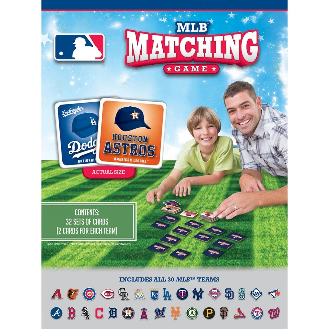 MLB League Matching Game Memory Card Game for Family Fun Ages 6+ 32 Pairs Image 3